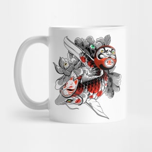 Koi and Daruma Prosperity Mug